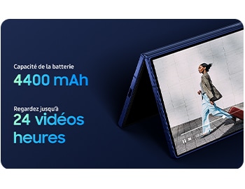 Capacité de la batterie : 4 300 mAh. Regardez jusqu’à 31 heures de vidéos.